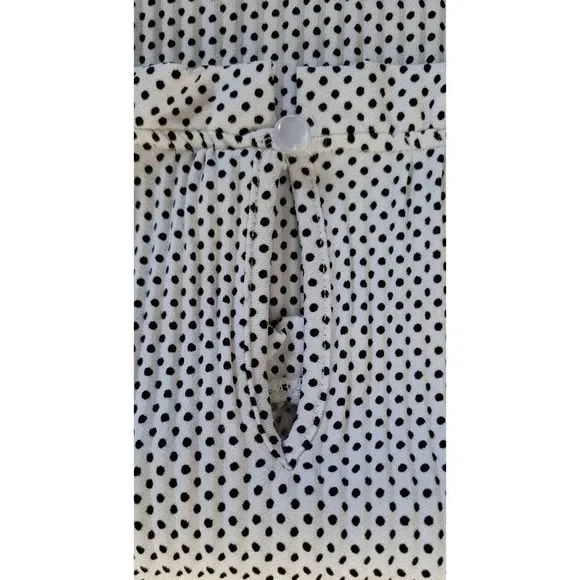 Adrianna Papell Top Blouse Women’s Medium White Black Polka Dot Long Sleeve - Picture 8 of 13